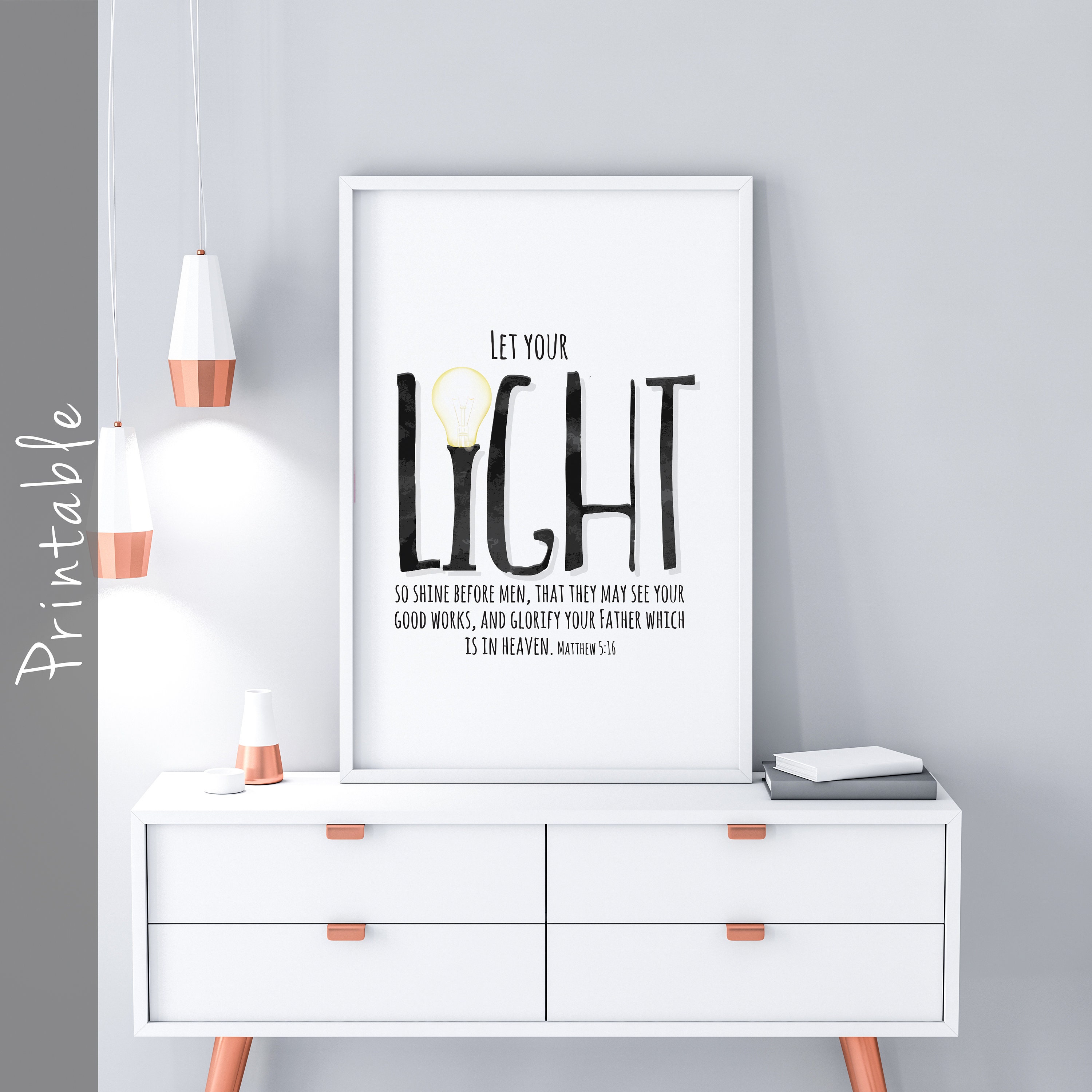 Let Your Light so Shine Before Men Bible Verse Printable - Etsy