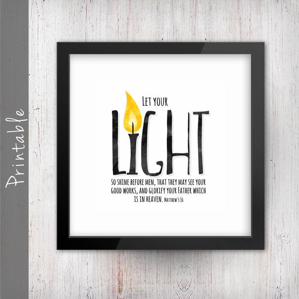 Let Your Light Shine Before Men Bible Verse Printable - Etsy