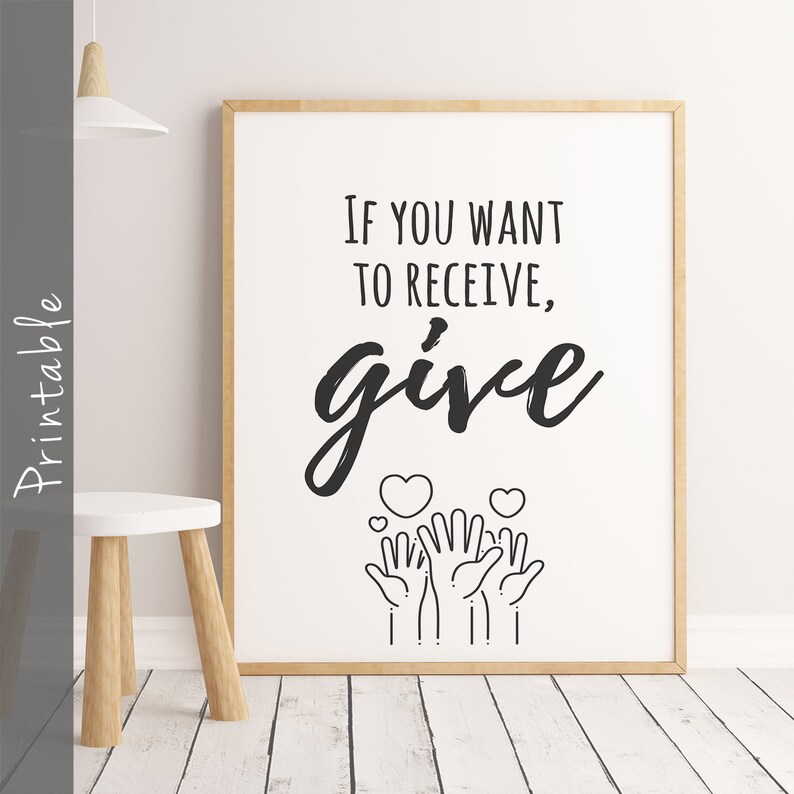 Receive Give If You Want to Receive Give Inspirational Print LDS Art Christian Sign ...