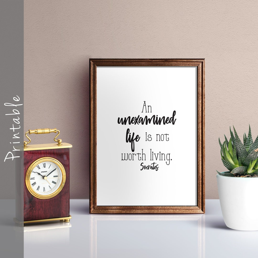 An Unexamined Life is Not Worth Living Socrates Quote Inspirational ...
