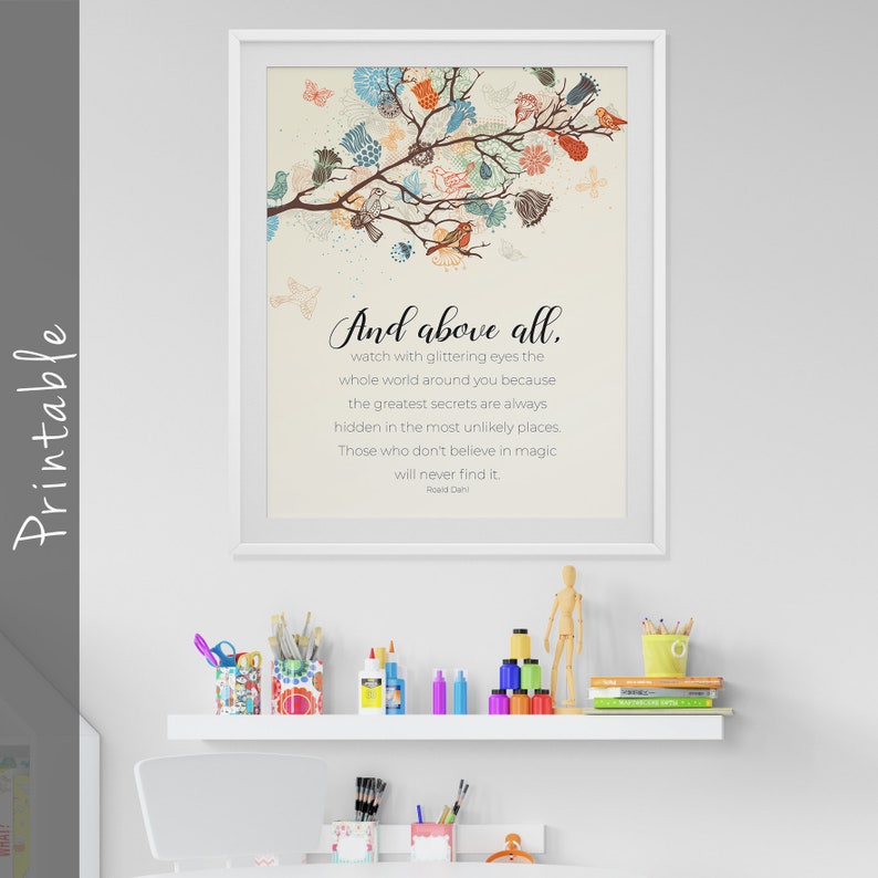 Roald Dahl Quote en vooral kijken met glinsterende ogen de