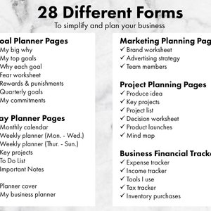 Ensemble de planificateurs pour petites entreprises 28 formulaires différents imprimables Planificateur d'entreprise à domicile imprimable image 2
