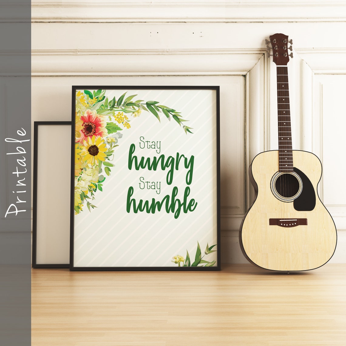 Stay Hungry Stay Humble Motivational Quote Art Printable Etsy