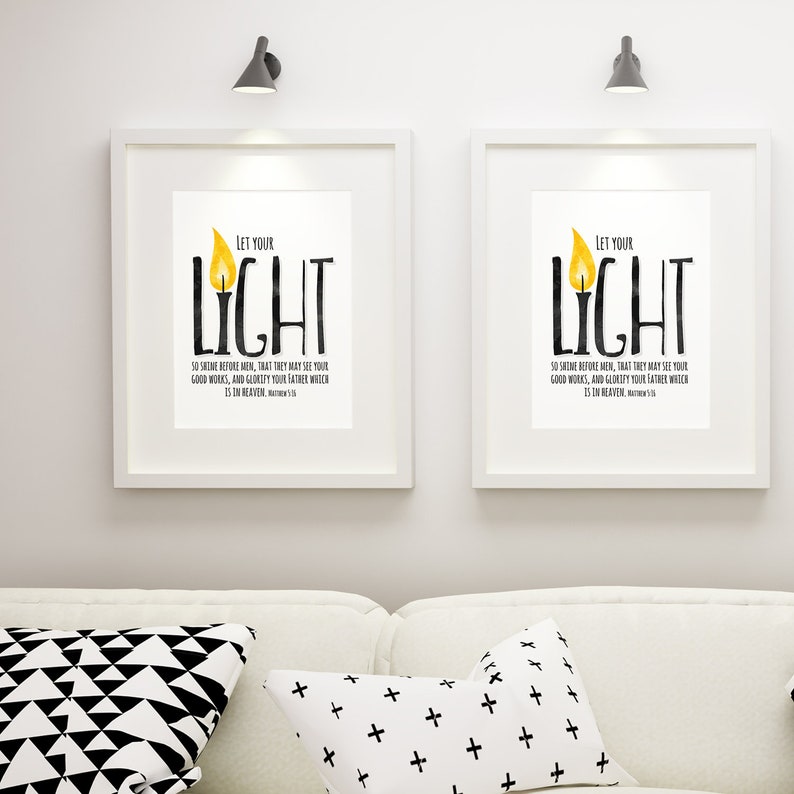 Let Your Light Shine Before Men Bible Verse Printable - Etsy