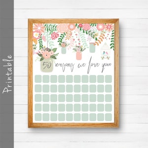 50 Reasons We Love You Personalizable  Gift Printable