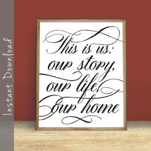 This Is Us: Our Life, Our Story, Our Home Printable Family Sign