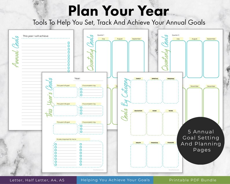 2021 Goal Planner Printable Planner Download Goal Setting - Etsy