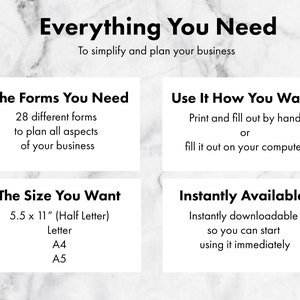 Small Business Planner Bundle 28 Different Forms Business Printable Home Business Planner Printable image 8