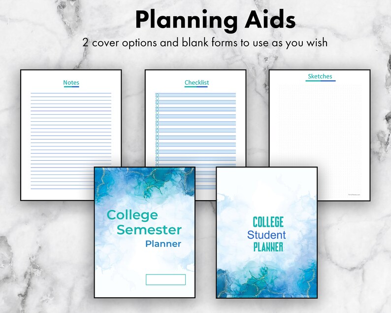 College Student Planner Printable - 4 Sizes, Undated University Student ...