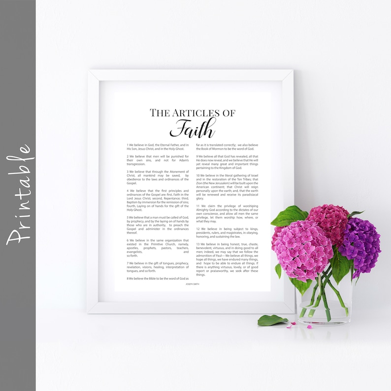 Articles of Faith LDS Art Printable - Etsy