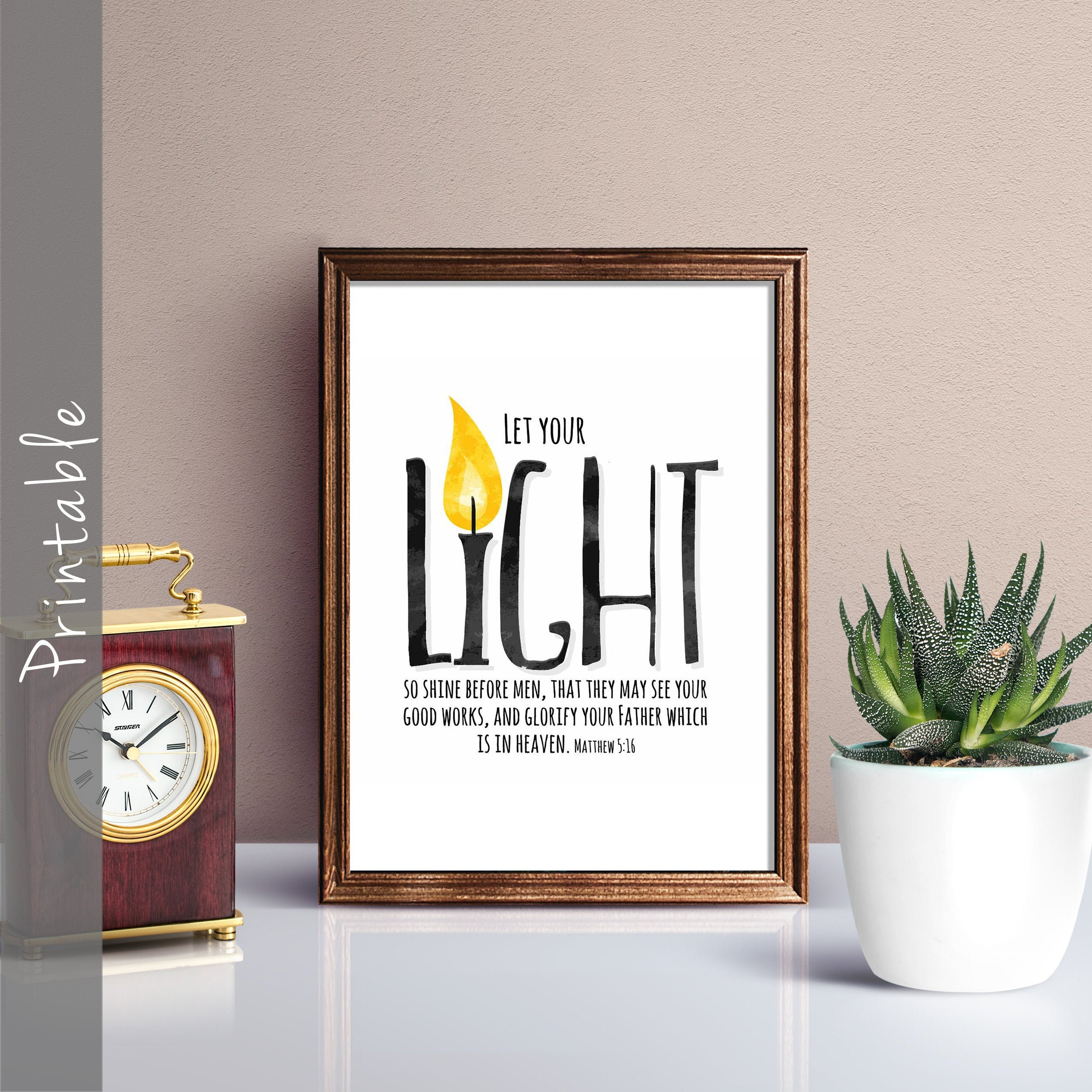 Let Your Light Shine Before Men Bible Verse Printable | Etsy