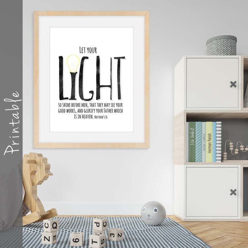 Let Your Light so Shine Before Men Bible Verse Printable Matthew 5 16 ...