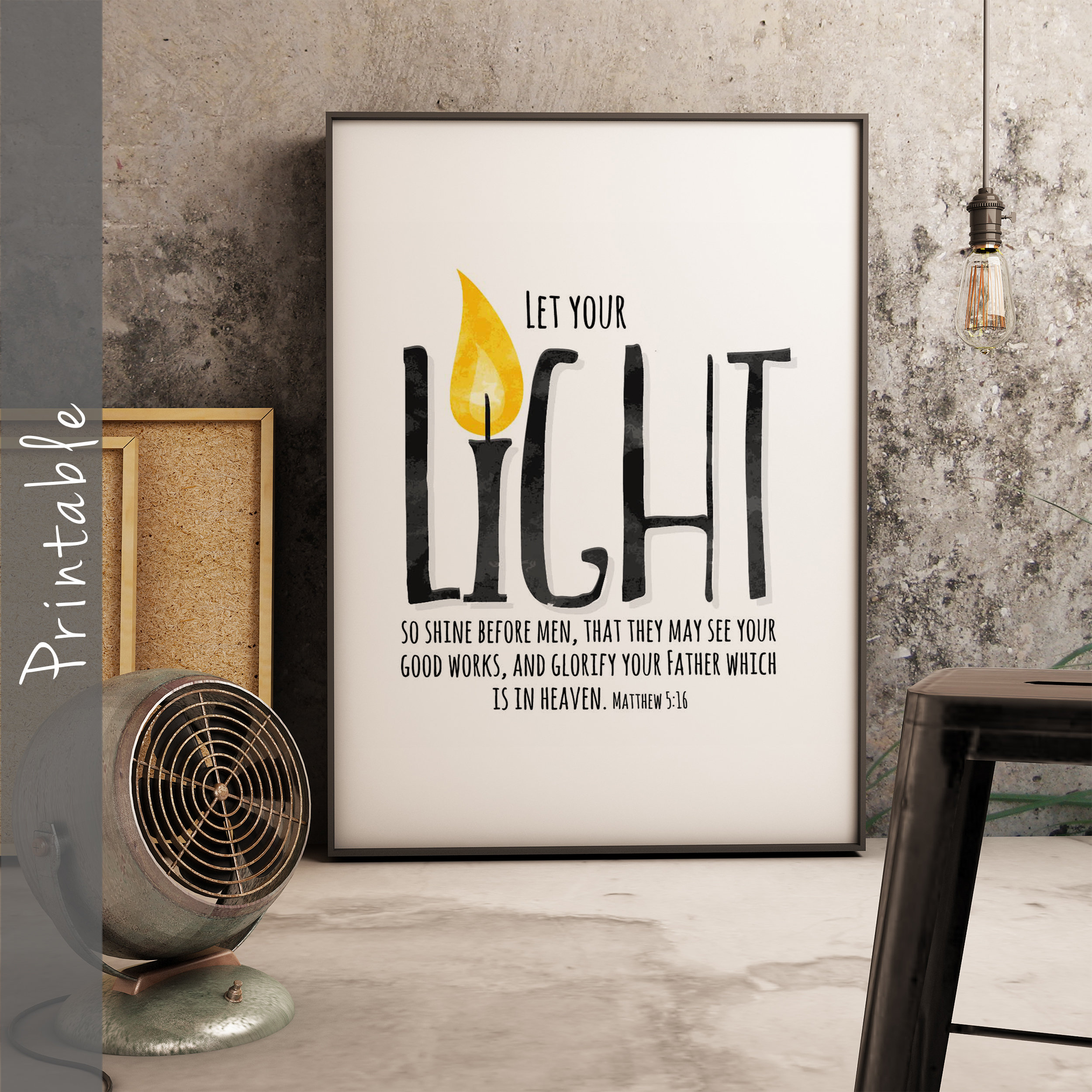Let Your Light Shine Before Men Bible Verse Printable - Etsy