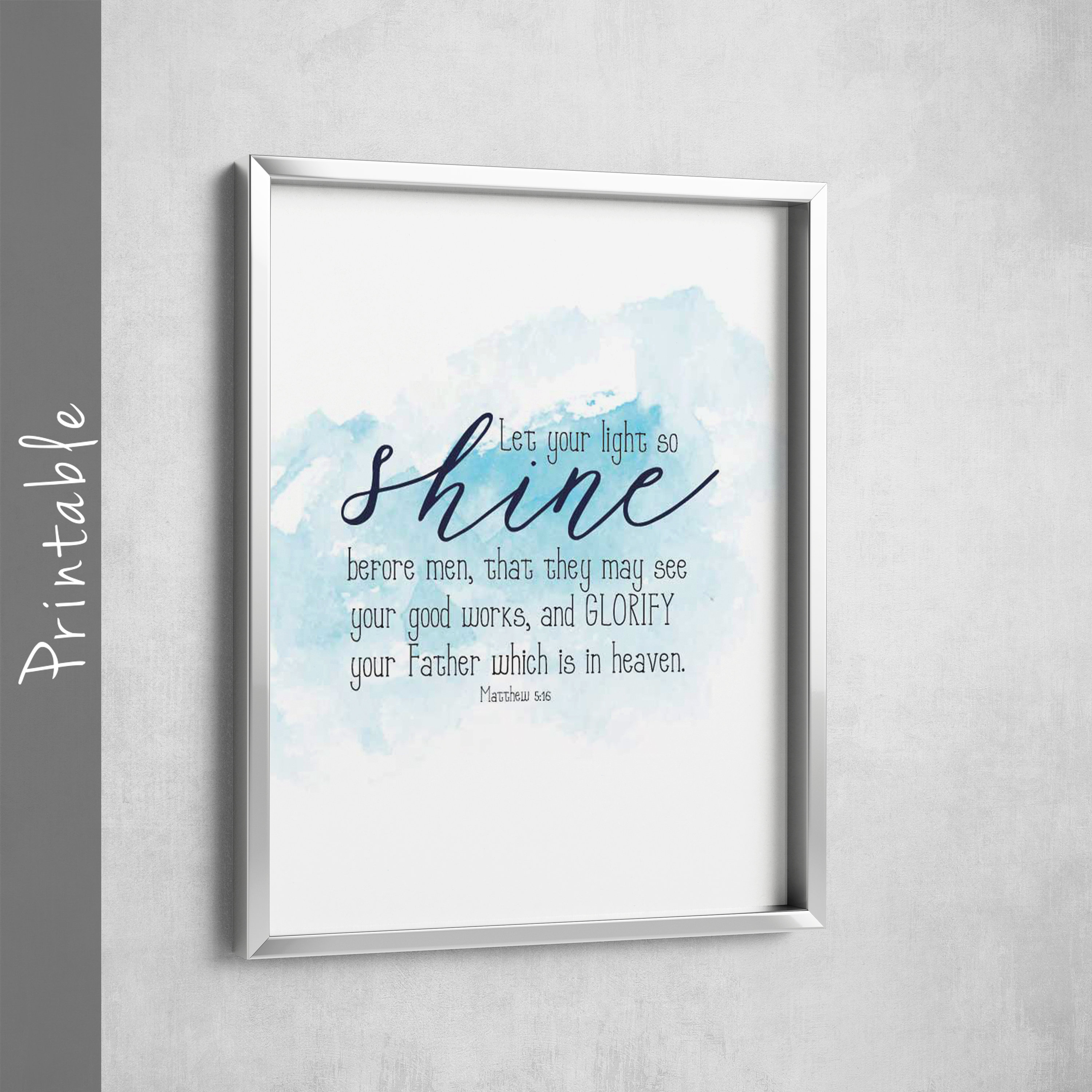 Let Your Light so Shine Before Men Bible Verse Printable - Etsy