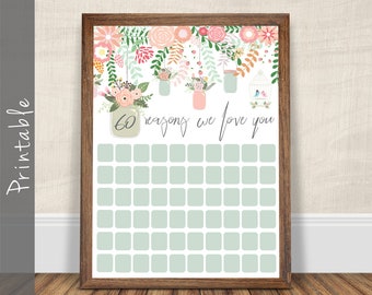 60 Reasons We Love You 60th Birthday Gift Printable