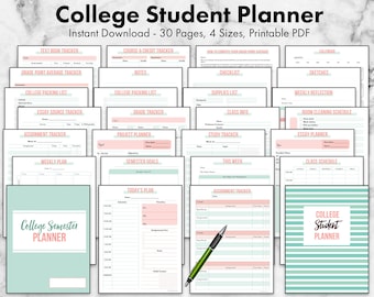 college assignment organizer College Student Planner Printable Undated University Academic School Planner