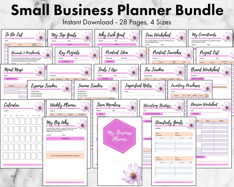 Small Business Planner Bundle 28 Different Forms Business Printable Home Business Planner Printable image 1