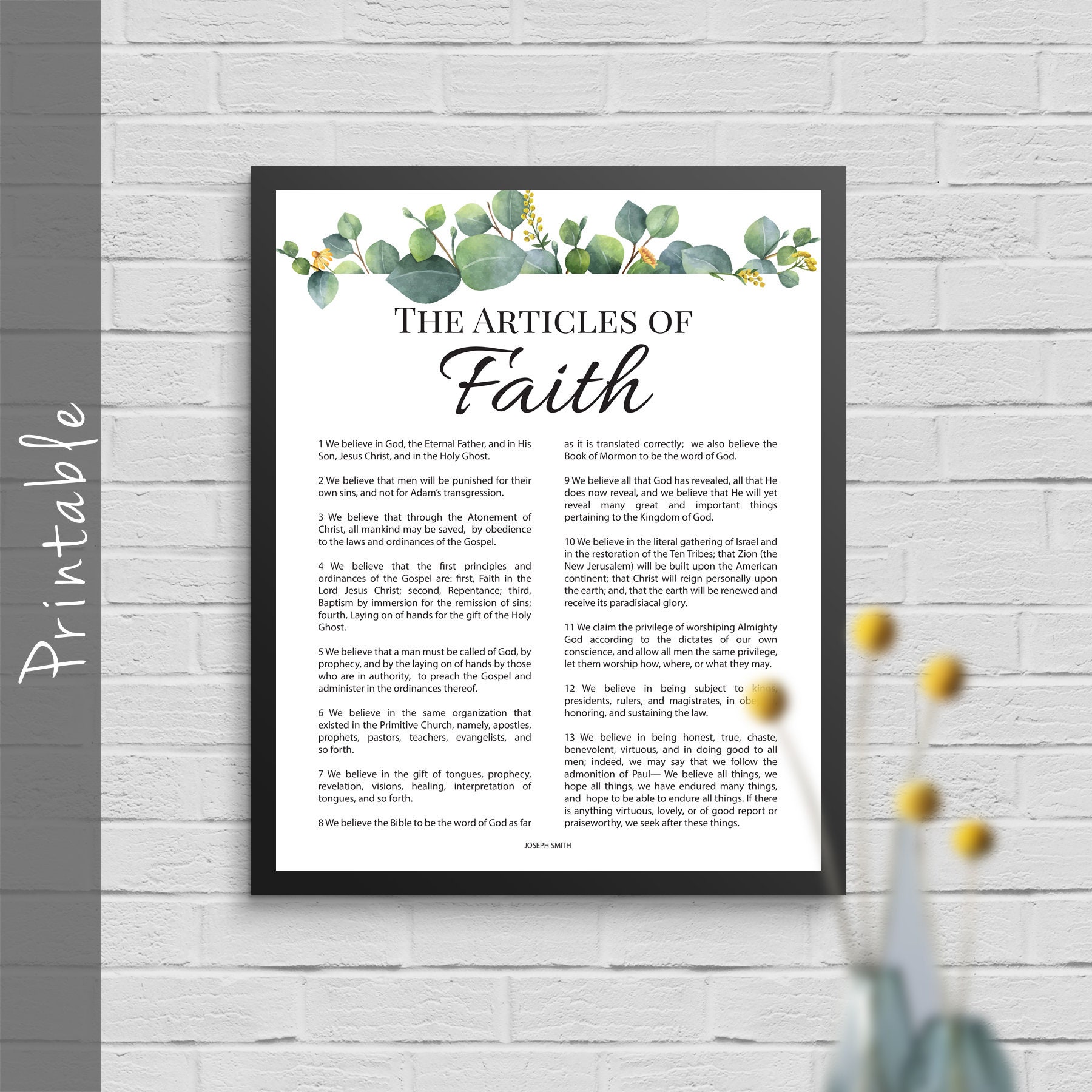 The Articles of Faith LDS Art LDS Printable in 18 Different | Etsy