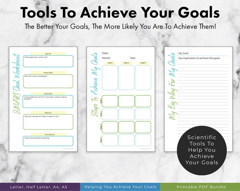 2021 Goal Planner Printable Planner Download Goal Setting | Etsy