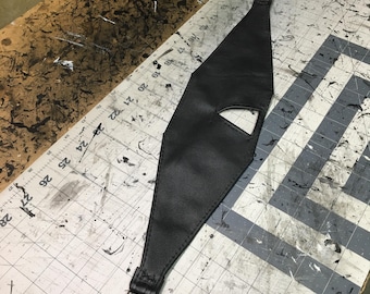 Antifaz para dormir de piel de cordero / Antifaz con correa de cuero