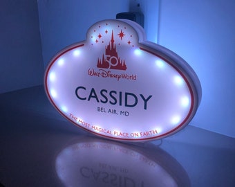 Custom Large 3D Printed Disney Cast Member Name Tag | WDW 50th Anniversary