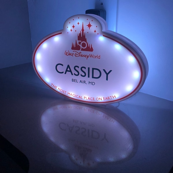 Custom Large 3D Printed Disney Cast Member Name Tag | WDW 50th Anniversary