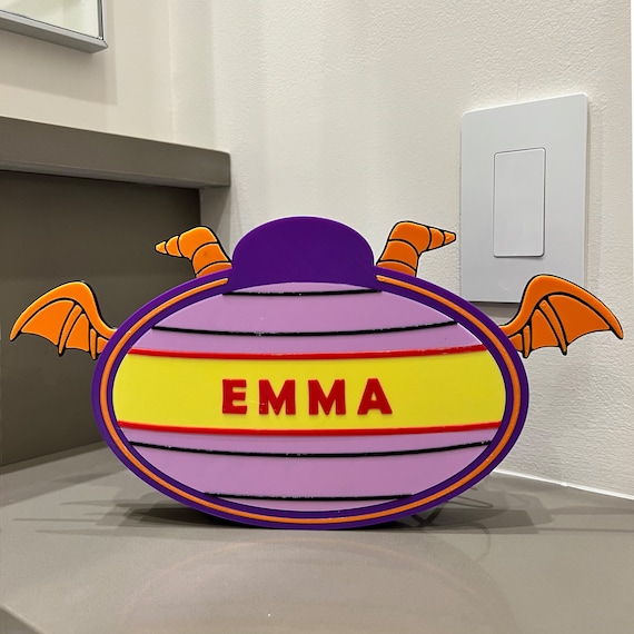 Custom Large 3D Printed Disney Cast Member Name Tag Figment 