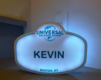 Custom Large 3D Printed Team Member Name Tag Decoration | Universal Studios Orlando