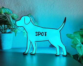 Custom 3D Printed Illuminated Dog Sign