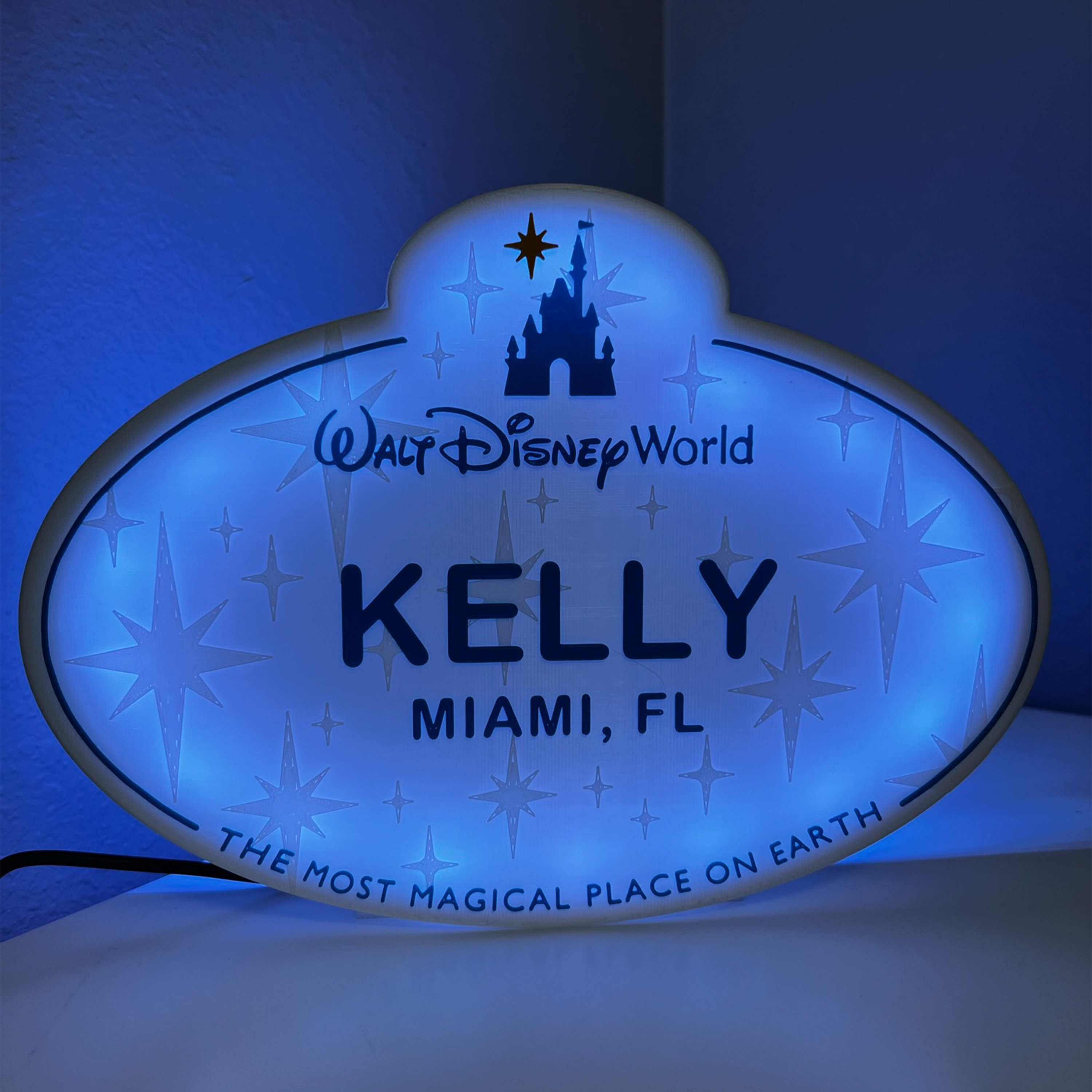 Custom Large 3D Printed Disney Cast Member Name Tag | New WDW Tag