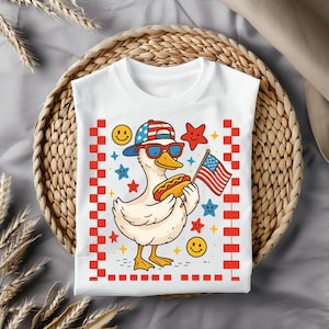 Goose 4th of July PNG: Patriotic USA Flag Shirt Design sublimation, digital download