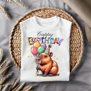 Cute Capy Birthday PNG, Capybara Birthday design, Capybara PNG, Sublimation designs downloads, Png Files For Tshirts, Digital Download