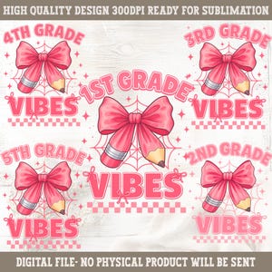 Teacher Coquette PNG Bundle: Girly Pink Bow, Back to School Design (Digital Download)
