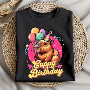 Capy Birthday PNG, Capybara Birthday Shirt Svg, Capybara PNG, Sublimation designs downloads, Png Files For Tshirts, Digital Download