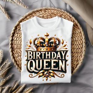 Birthday Queen PNG: Glam Crown Shirt Design (Digital Download)