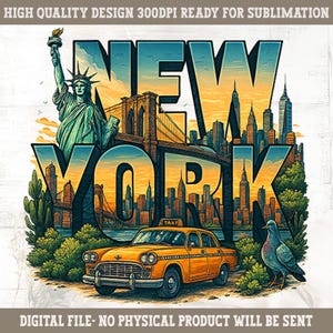 NYC Cityscape Png, New York PNG, Urban Skyline Gift, Iconic New York Art Png Designs, Yellow Cab Lover Gift, Vibrant NYC Life, Broadway