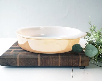 Vintage Fire King Peach Luster Casserole Dish: 1960s MCM Copper Tone
