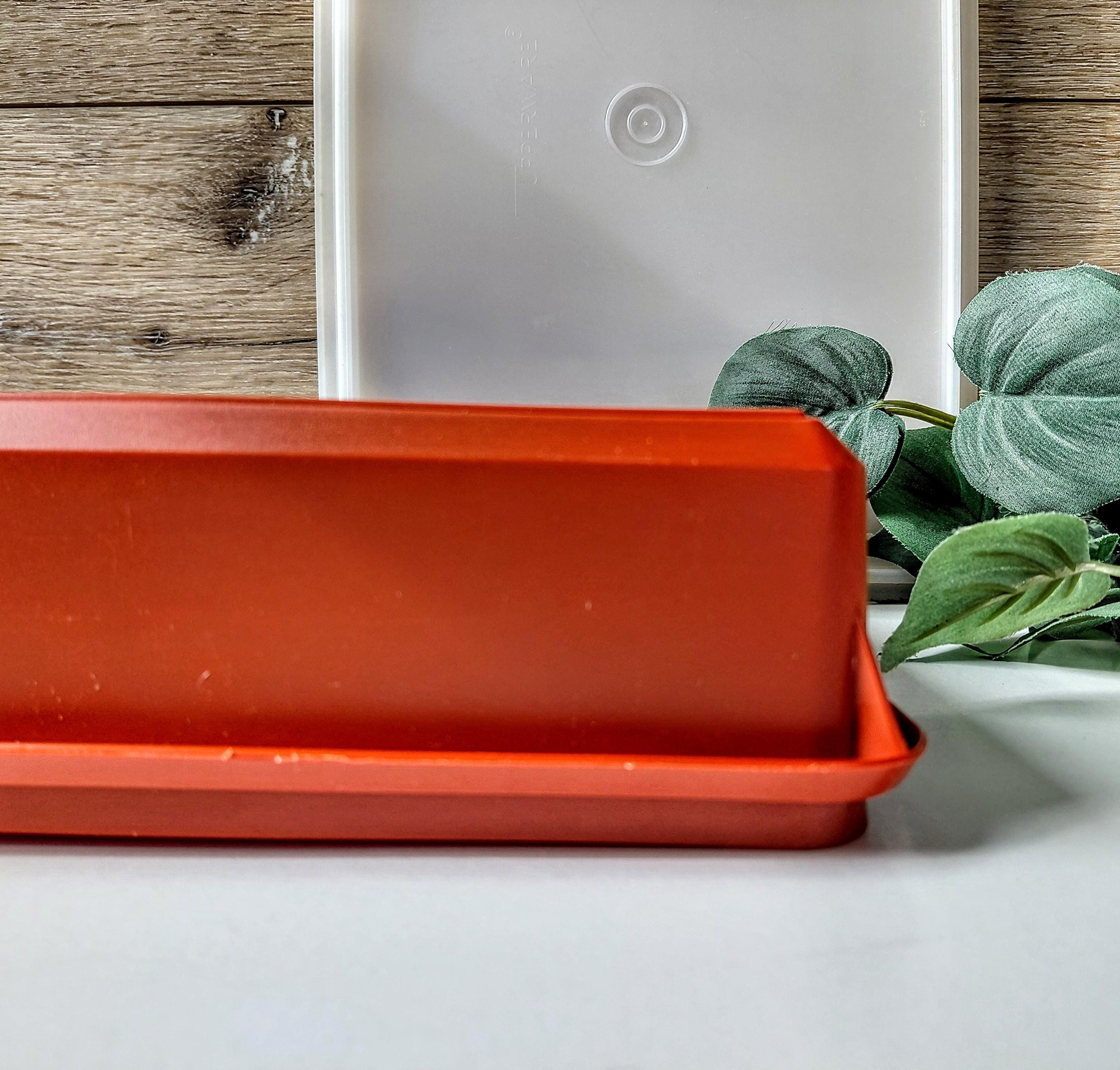 Vintage 1970s Paprika Red 9x13 Rectangle Tupperware Snack-stor