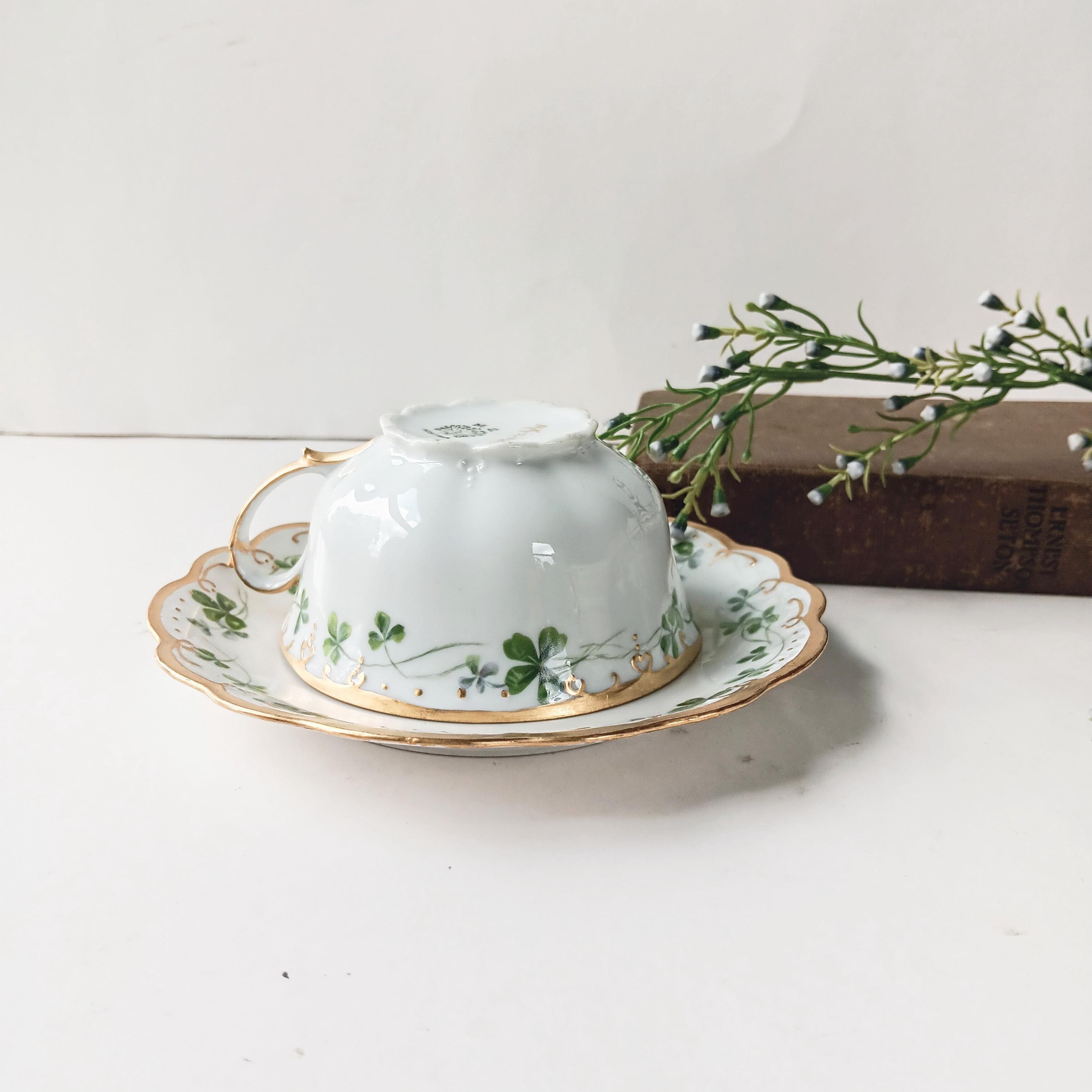 Antique MZ Austria Tea Cup and Saucer: Pink Floral Gold Trim - Etsy