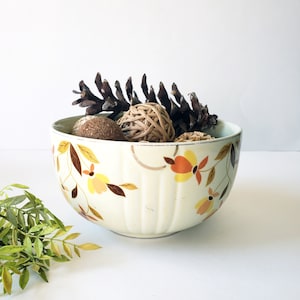 Vintage Hall&#39;s Superior Quality Kitchenware/ Ceramic Mixing Bowl/ Autumn Leaf Jewel Tea/ Autumn Thanksgiving Table