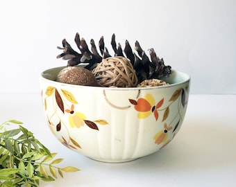 Vintage Hall's Autumn Leaf Mixing Bowl: Jewel Tea Ceramic Kitchenware