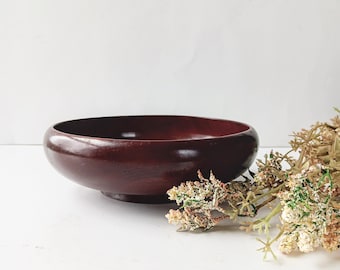 Vintage Wood Compote Bowl: MCM Bohemian Farmhouse Centerpiece