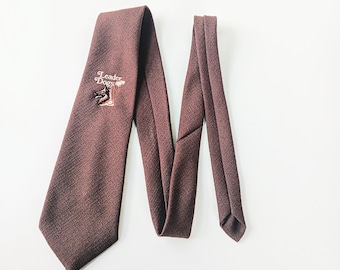 Vintage Leader Dogs Necktie: 70s Double Knit Polyester Tie