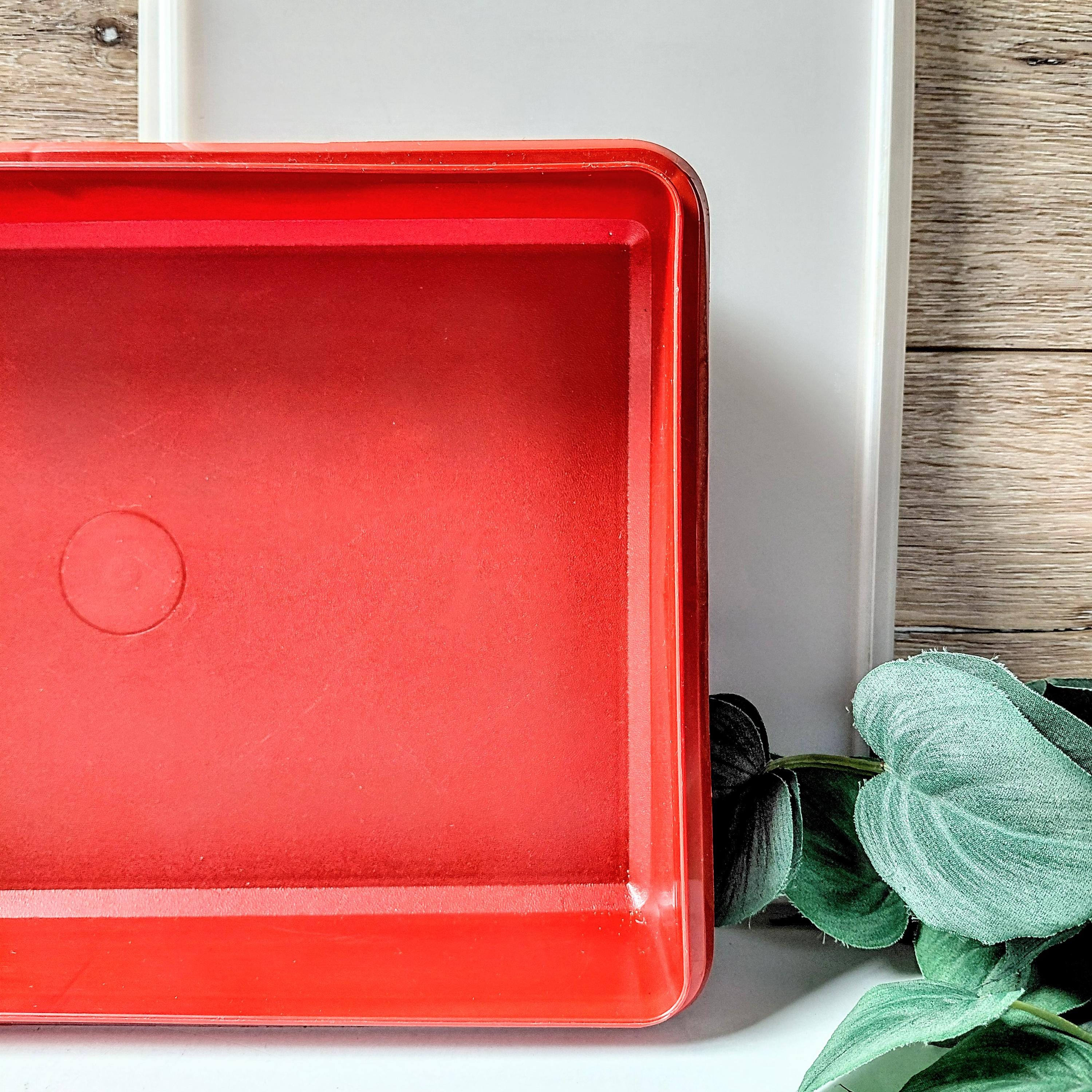 Vintage 1970s Paprika Red 9x13 Rectangle Tupperware Snack-stor