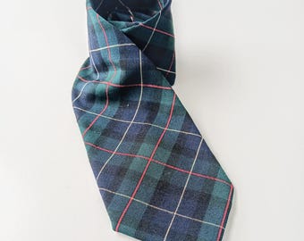 Vintage Pendleton Wool Necktie: 1980s Tartan Plaid, Preppy Style