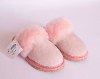 Sheepskin Girl's Slippers Alina Leather slippers Back to school Boots 100 % Sheepskin Christmas gift Shaggy boots Home Sheepskin with Fur