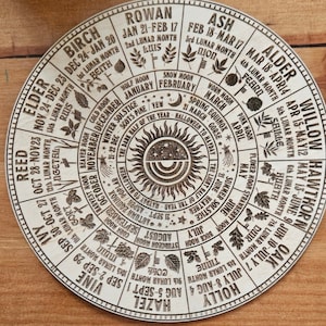 Calendário da Árvore Ogham Roda Celta do Ano - Meses, tempo, folhas