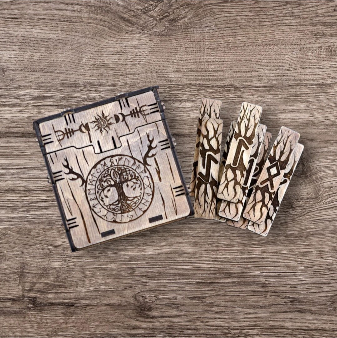 Tree of Life Runes. Elder Futhark Runes. Scandinavian Rune Box. - Etsy