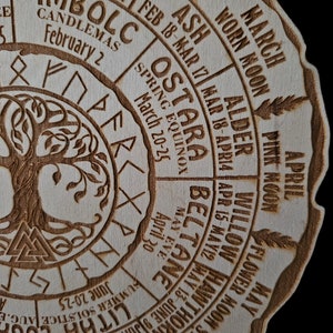 Celtic Tree calendar. Tree of Life Wheel of the Year Ogham calendar Witchcraft  decor s