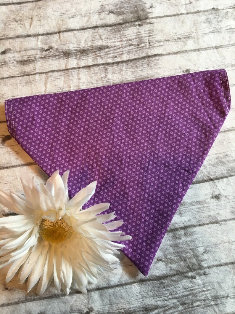 Dog Bandana Purple REVERSIBLE Over the Collar Dog Bandana
